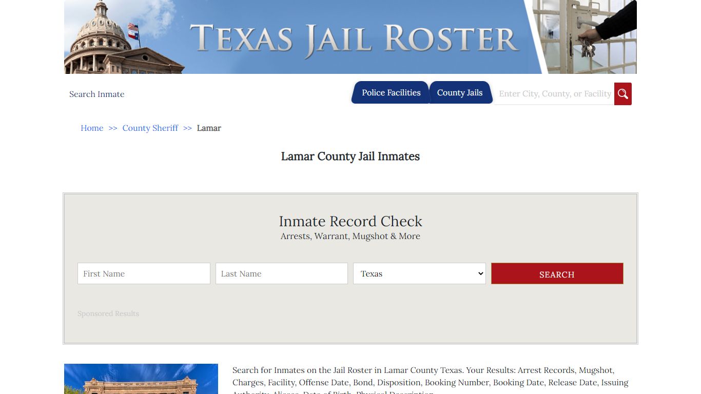 Lamar County Jail Inmates | Jail Roster Search